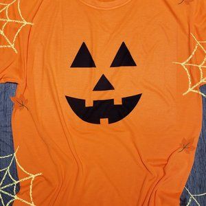Halloween Jack-o'-lantern Pumpkin Face Orange T-shirt